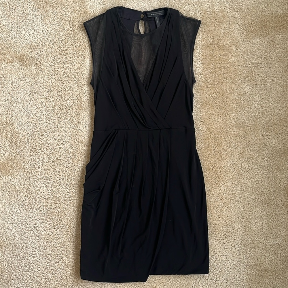 BCBGMaxAzria Sheer Black Dress in Size XS